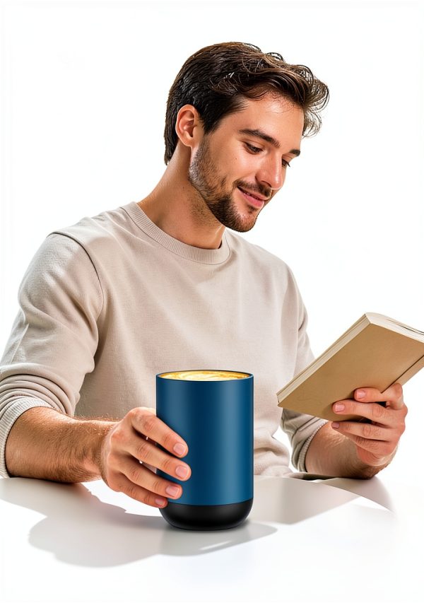 Kepwam Heated Coffee Mug 16oz Steel Blue Smart Temperature Control-4