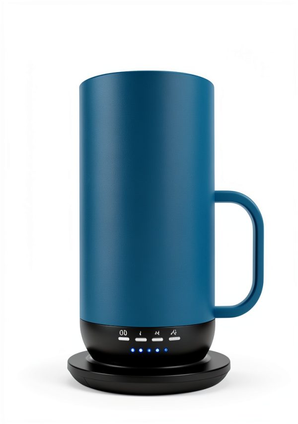 Kepwam Heated Coffee Mug 16oz Steel Blue Smart Temperature Control-3