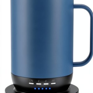Kepwam Heated Coffee Mug 16oz Steel Blue Smart Temperature Control-0