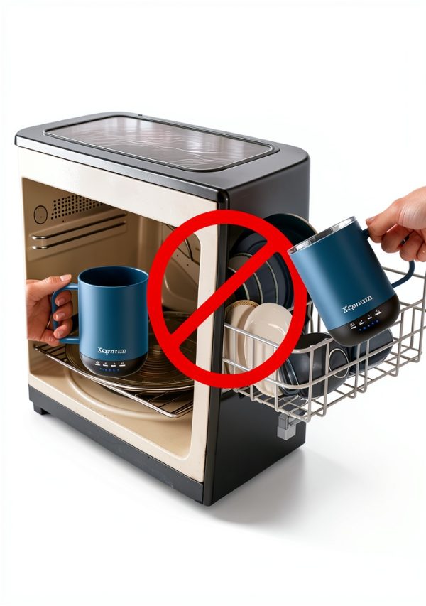 Kepwam Heated Coffee Mug 16oz Steel Blue Smart Temperature Control-7