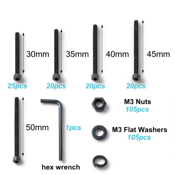 M3 Hex Socket Head Cap Screws Bemaka 420PCS Kit 12.9 Alloy Steel-1