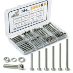M5 Screws Kit 184pcs 304 Stainless Steel Hex Bolts by BNUOK-0