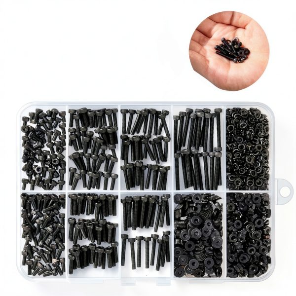 M2.5 Screws Kit VGBUY 1001pcs Black Hex Socket 12.9 Steel 7 Sizes-5