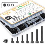 M2.5 Screws Kit VGBUY 1001pcs Black Hex Socket 12.9 Steel 7 Sizes-0